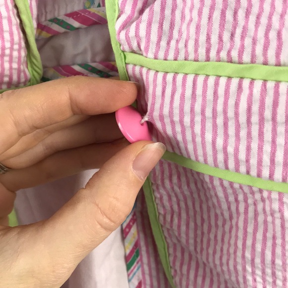 Lilly Pulitzer 4 Pink White Stripe Blazer Green - Picture 7 of 7